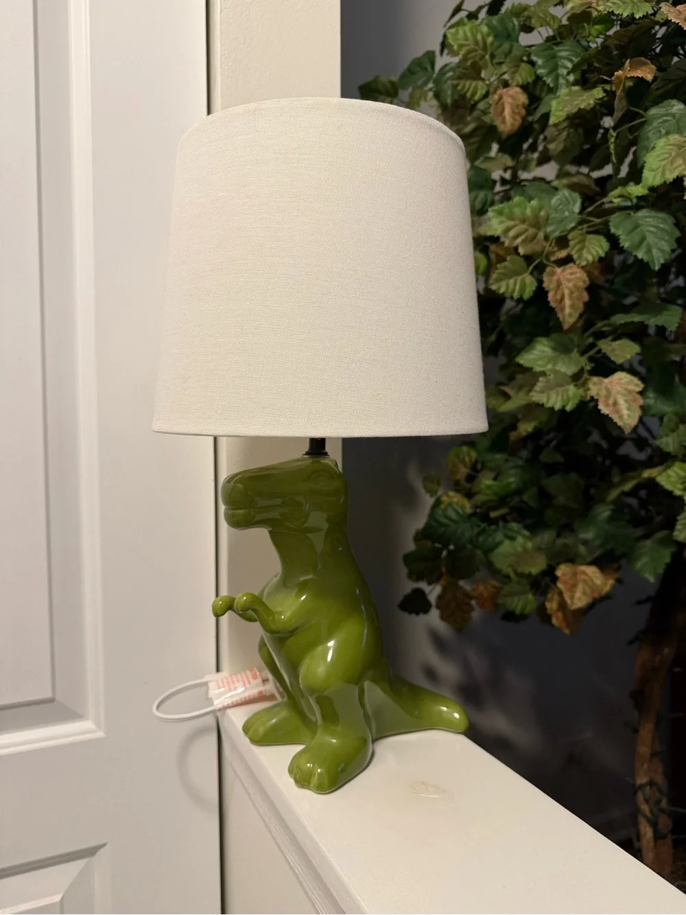 Target Green Ceramic Dinosaur Lamp with White Shade